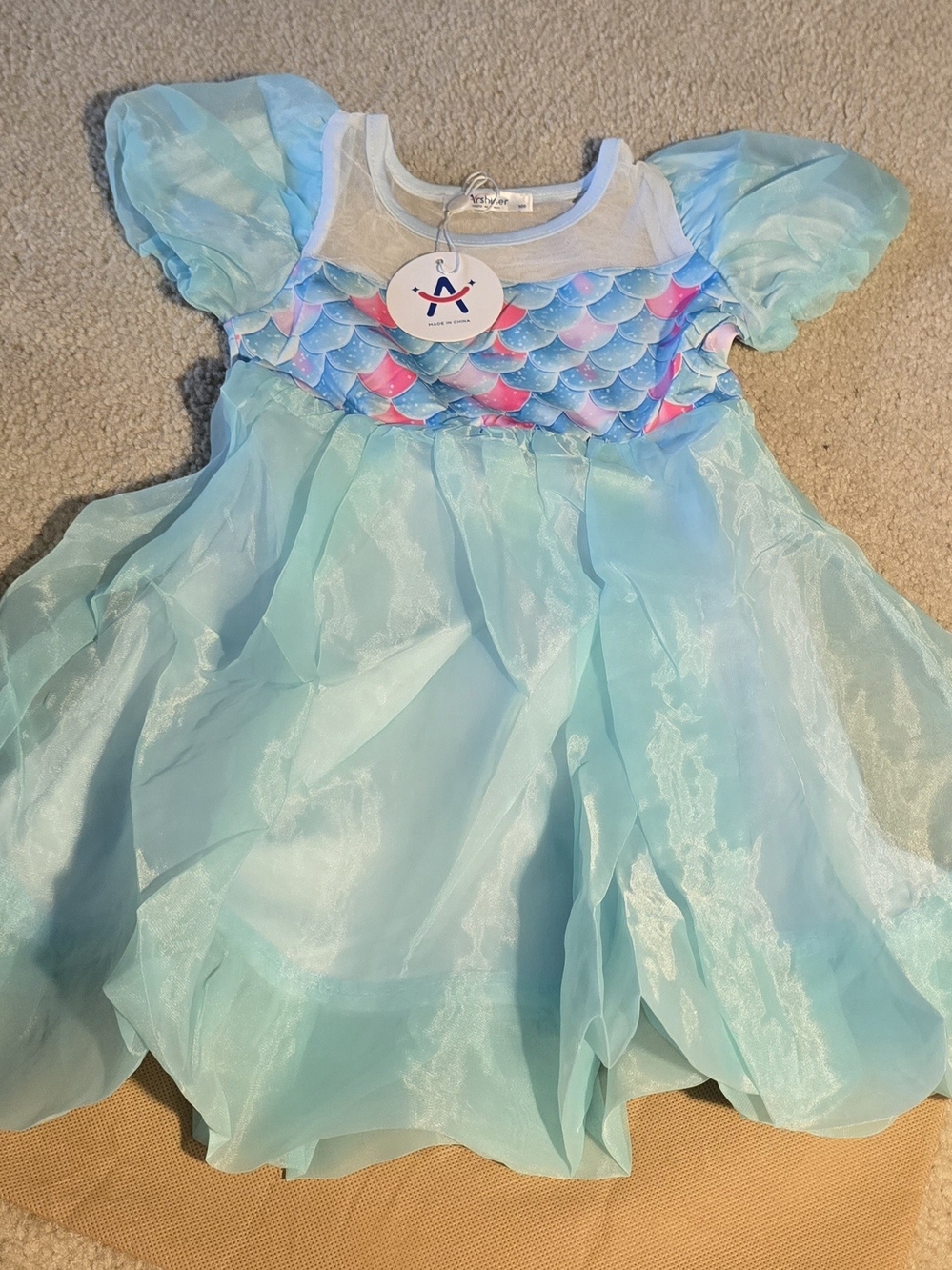 Kids Aqua Mermaid Costume Dress by (Unknown Brand)